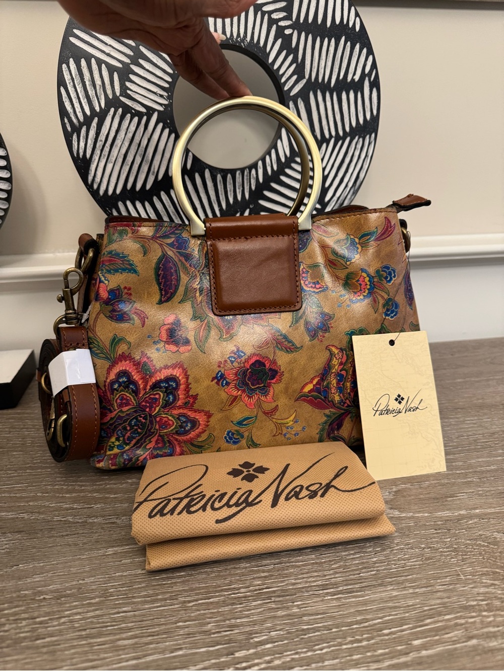 Patricia Nash Empoli Satchel in a floral Italian leather